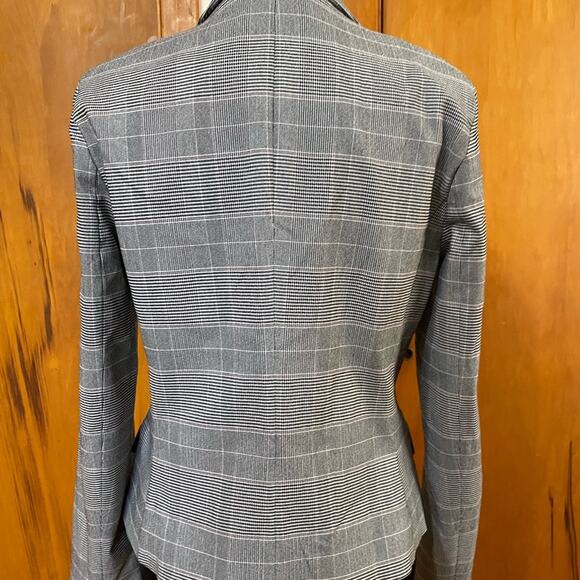 Calvin Klein | Women’s Gray Plaid Lined One Button Blazer Jacket Office Business - Picture 8 of 14